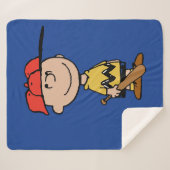 Erdnüsse | Charlie Brown Baseball Smile Sherpadecke (Vorderseite (Horizontal))