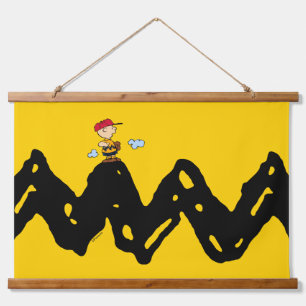Erdnüsse Charlie Brown Baseball Wandteppich Mit Holzrahmen