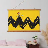 Erdnüsse | Charlie Brown Baseball Wandteppich Mit Holzrahmen (Schlafzimmer)