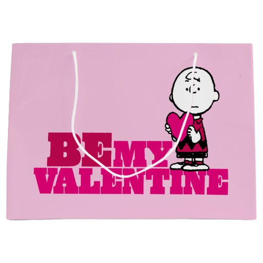 Erdnüsse | Charlie Brown be My Valentine Große Geschenktüte (Vorderseite)