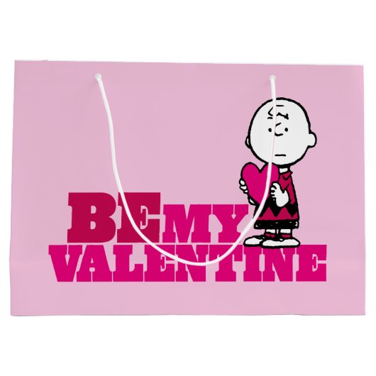 Erdnüsse | Charlie Brown be My Valentine Große Geschenktüte (Rückseite)