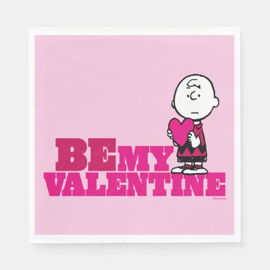 Erdnüsse | Charlie Brown be My Valentine Serviette (Vorderseite)