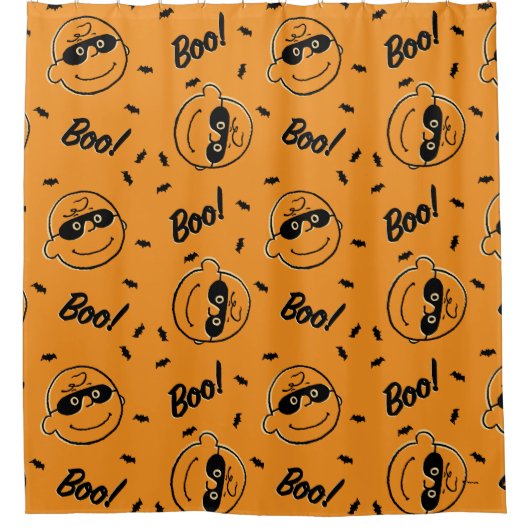 Erdnüsse | Charlie Brown Boo! Muster Duschvorhang (Vorderseite)
