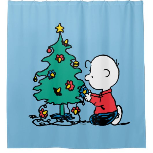 Erdnüsse | Charlie Brown Christmas Lights Duschvorhang (Vorderseite)