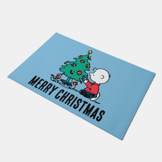 Erdnüsse | Charlie Brown Christmas Lights Fußmatte (Schrägansicht)