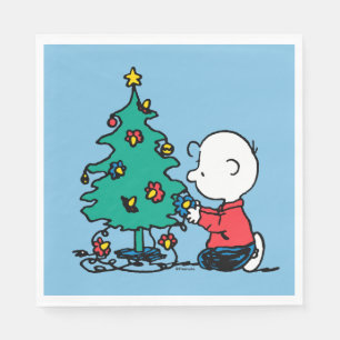 Erdnüsse   Charlie Brown Christmas Lights Serviette