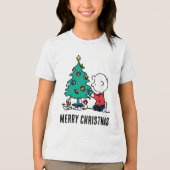 Erdnüsse | Charlie Brown Christmas Lights Tri-Blend Shirt (Vorderseite)