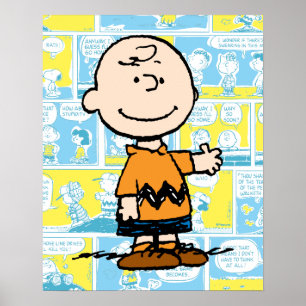 Erdnüsse   Charlie Brown Comic-Muster Poster