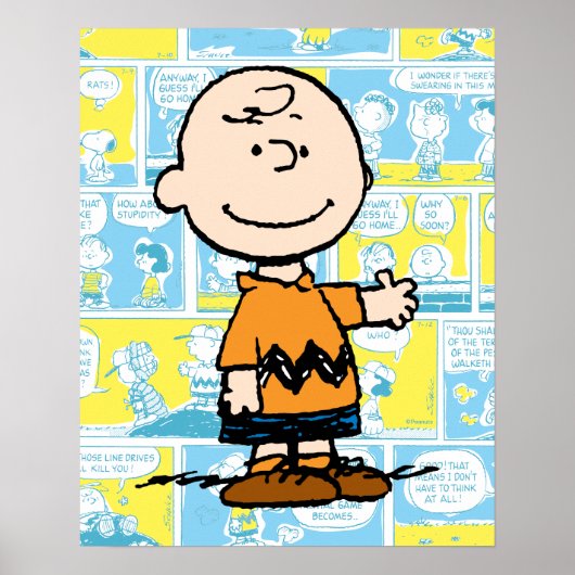 Erdnüsse | Charlie Brown Comic-Muster Poster (Vorne)