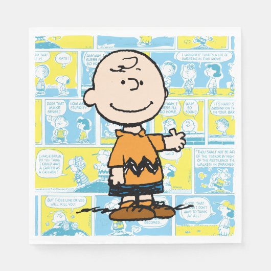 Erdnüsse | Charlie Brown Comic-Muster Serviette (Vorderseite)