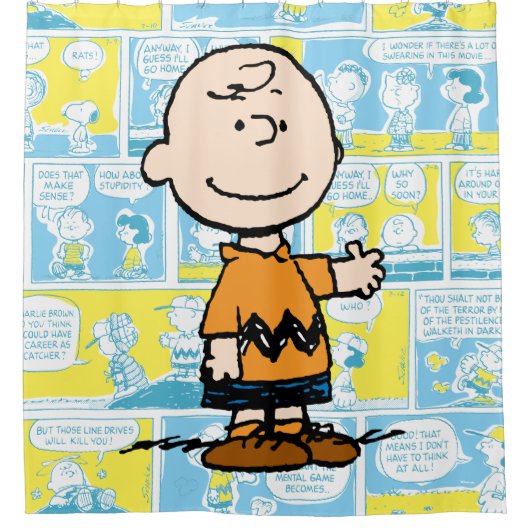 Erdnüsse | Charlie Brown Comic Pattern Duschvorhang (Vorderseite)