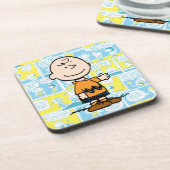 Erdnüsse | Charlie Brown Comic Pattern Getränkeuntersetzer (Linke Seite)