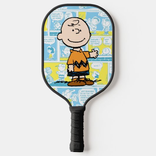 Erdnüsse | Charlie Brown Comic Pattern Pickleball Schläger (Rückseite)