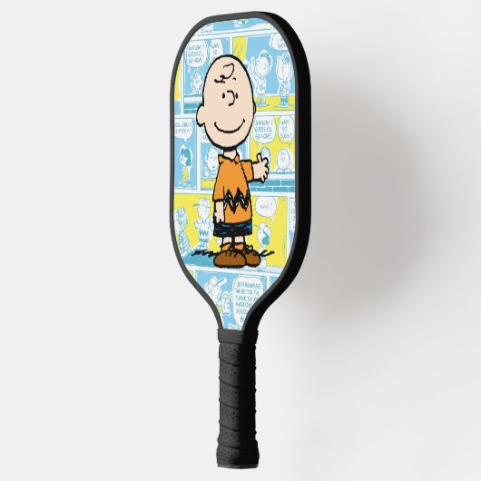 Erdnüsse | Charlie Brown Comic Pattern Pickleball Schläger (Links)