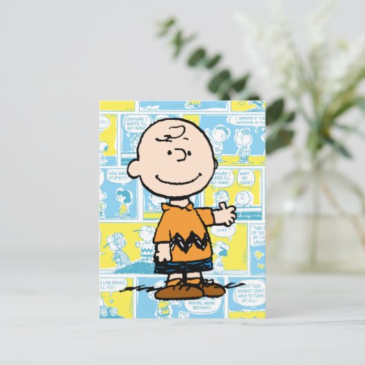 Erdnüsse | Charlie Brown Comic Pattern Postkarte (Stehend Vorderseite)