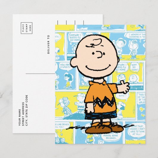 Erdnüsse | Charlie Brown Comic Pattern Postkarte (Vorne/Hinten)