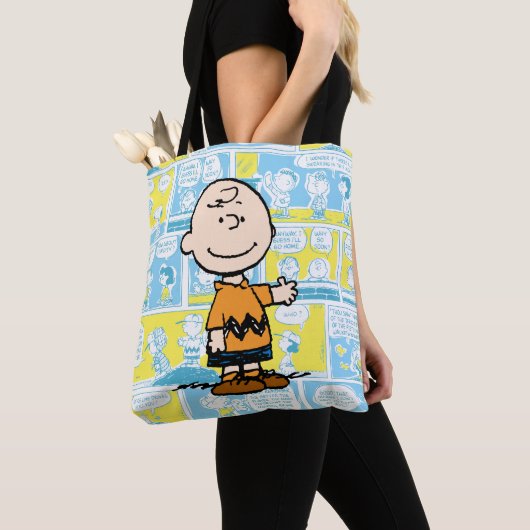 Erdnüsse | Charlie Brown Comic Pattern Tasche (Von Nahem)
