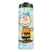 Erdnüsse | Charlie Brown Comic Pattern Thermosbecher (Vorderseite)