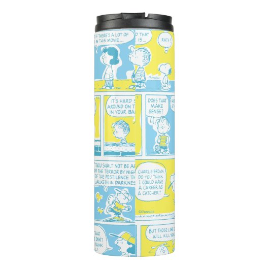 Erdnüsse | Charlie Brown Comic Pattern Thermosbecher (Rückseite)