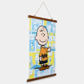 Erdnüsse | Charlie Brown Comic Pattern Wandteppich Mit Holzrahmen (Gewinkelt)