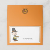 Erdnüsse | Charlie Brown Erntedank Dinner Platzkarte (Außenseite Aufgefaltet)