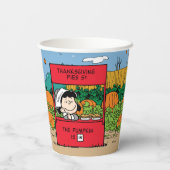 Erdnüsse | Charlie Brown Erntedank Fest Pappbecher (Rückseite)