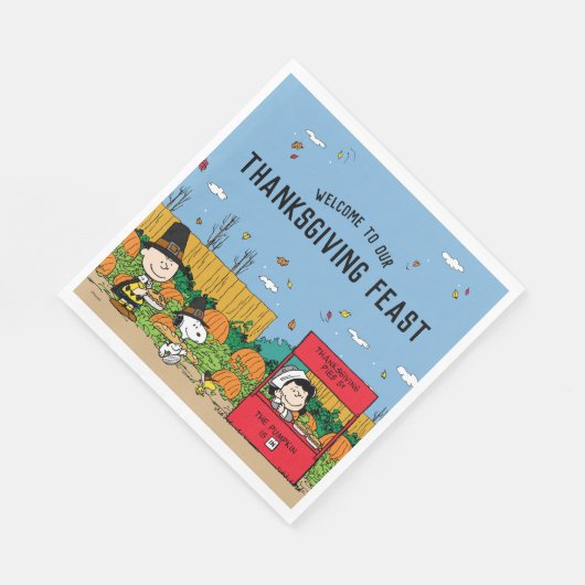 Erdnüsse | Charlie Brown Erntedank Fest Serviette (Ecke)