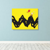 Erdnüsse | Charlie Brown Flying Kite Leinwanddruck (Insitu (Holzboden))