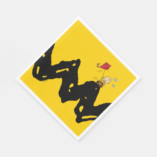 Erdnüsse | Charlie Brown Flying Kite Serviette (Ecke)