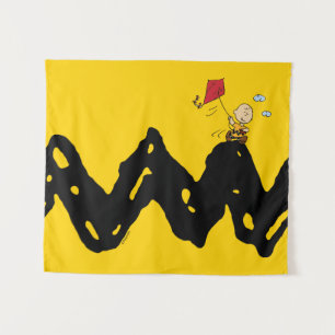 Erdnüsse Charlie Brown Flying Kite Wandteppich