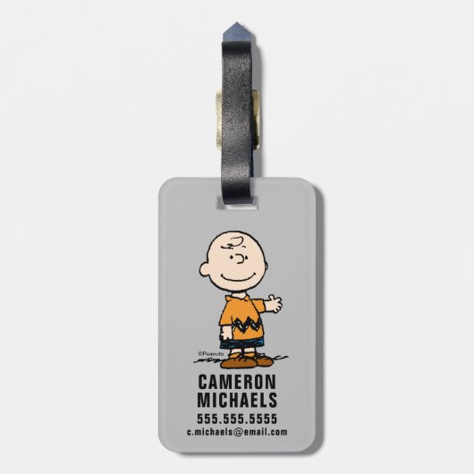 Erdnüsse | Charlie Brown Gepäckanhänger (Rückseite vertikal)
