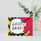 Erdnüsse | Charlie Brown Good Kummer Half & Half Postkarte (Stehend Vorderseite)