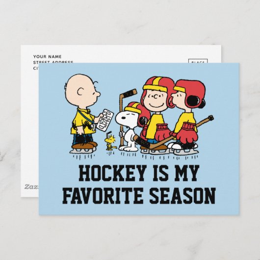 Erdnüsse | Charlie Brown Hockey Coach Postkarte (Vorne/Hinten)