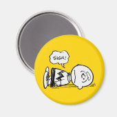 Erdnüsse | Charlie Brown ist unten Magnet (Vorderseite/Rückseite)