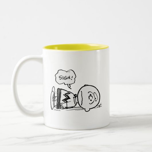 Erdnüsse | Charlie Brown ist unten Zweifarbige Tasse (Links)