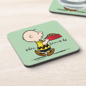 Erdnüsse | Charlie Brown mit Snoopy's Dish Getränkeuntersetzer (Linke Seite)