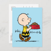 Erdnüsse | Charlie Brown mit Snoopy's Dish Postkarte (Vorne/Hinten)