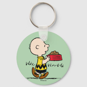 Erdnüsse   Charlie Brown mit Snoopy's Dish Schlüsselanhänger