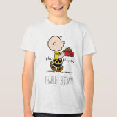 Erdnüsse | Charlie Brown mit Snoopy's Dish Tri-Blend Shirt (Vorderseite)