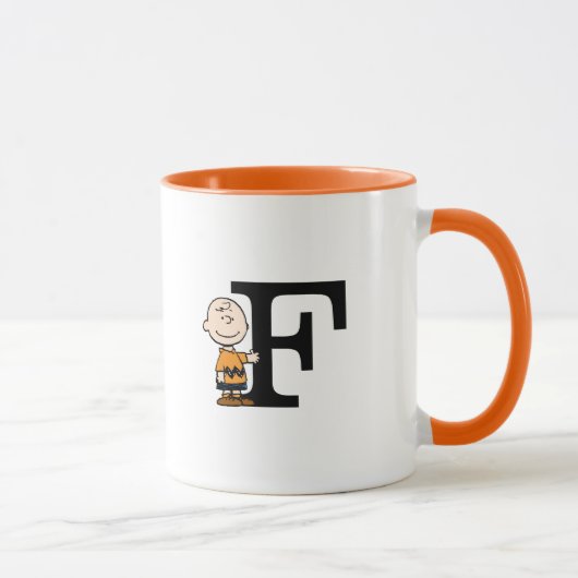 Erdnüsse | Charlie Brown Monogram F Tasse (Rechts)