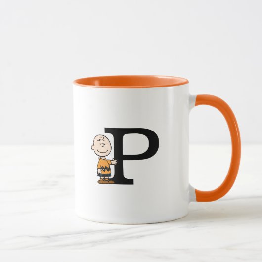 Erdnüsse | Charlie Brown Monogram P Tasse (Rechts)