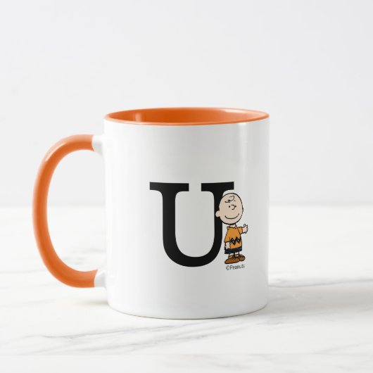Erdnüsse | Charlie Brown Monogram U Tasse (Links)