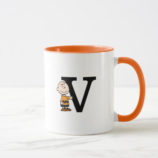Erdnüsse | Charlie Brown Monogram V Tasse (Rechts)