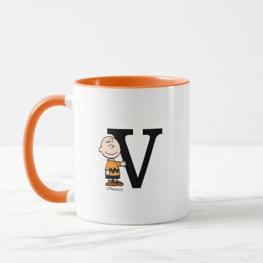 Erdnüsse | Charlie Brown Monogram V Tasse (Links)
