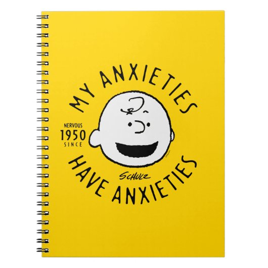 Erdnüsse | Charlie Brown Nervous seit 1950 Notizblock (Vorderseite)