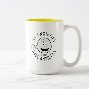 Erdnüsse   Charlie Brown Nervous seit 1950 Zweifarbige Tasse