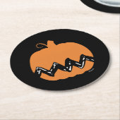 Erdnüsse | Charlie Brown Orange Pumpkin Runder Pappuntersetzer (Angewinkelt)