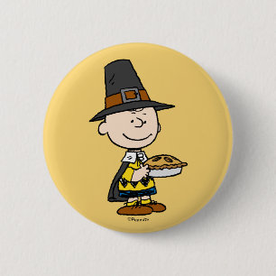 Erdnüsse Charlie Brown Pilgrim Button