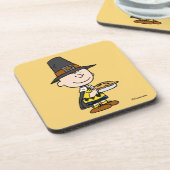 Erdnüsse | Charlie Brown Pilgrim Getränkeuntersetzer (Linke Seite)