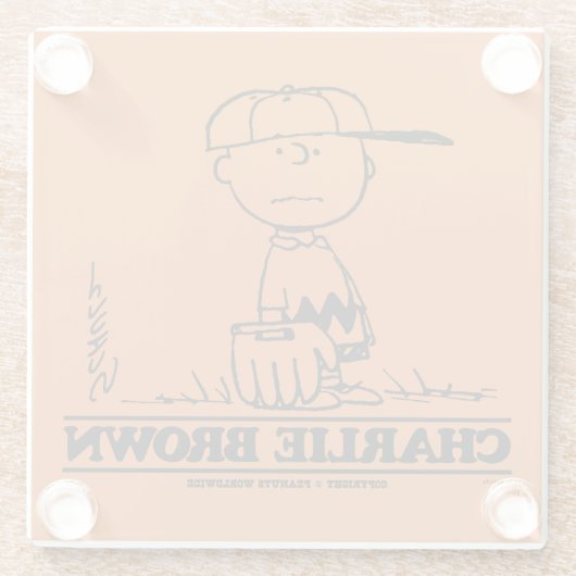 Erdnüsse | Charlie Brown Playing Ball Glasuntersetzer (Rückseite)